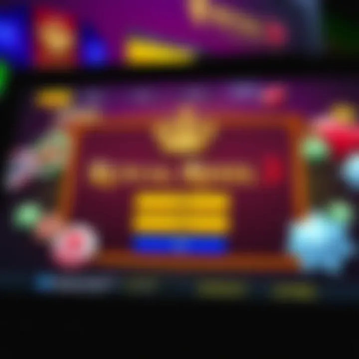 User interface showing Royal Reels 3 login screen on a digital device