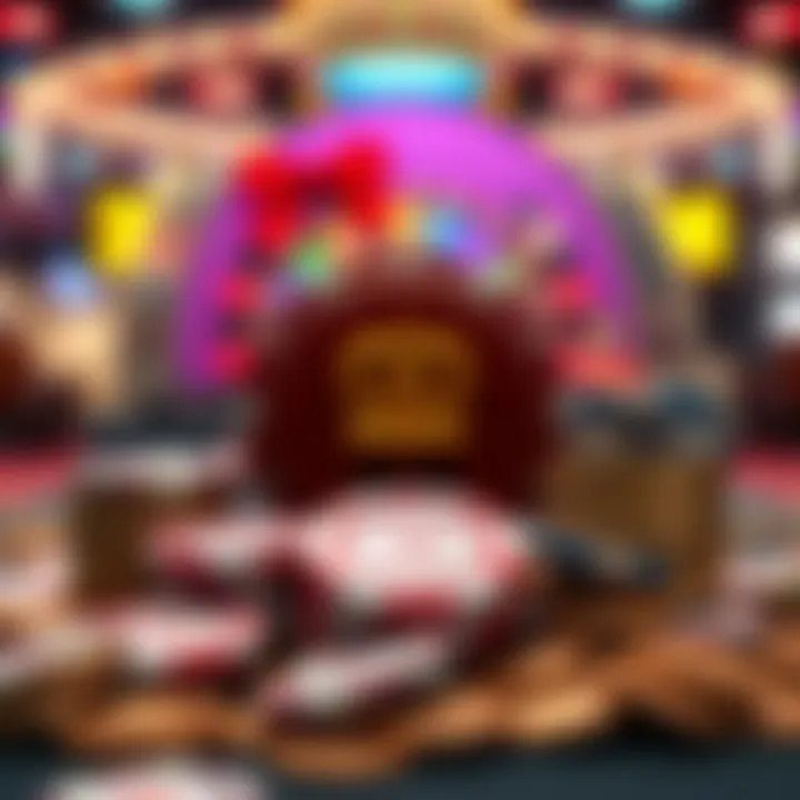 Illustration of no deposit bonus rewards with casino chips and coins