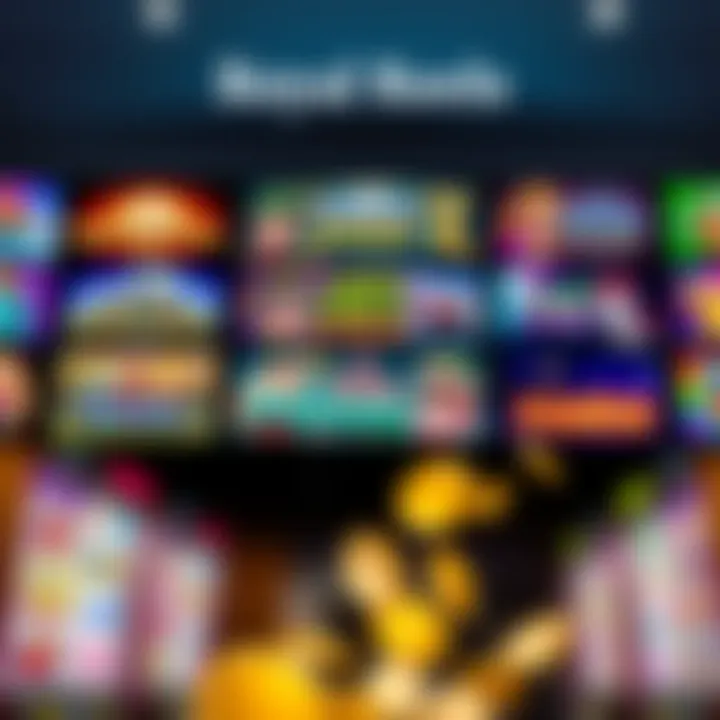 Diverse selection of popular pokies games displayed on Royal Reels platform with vibrant graphics