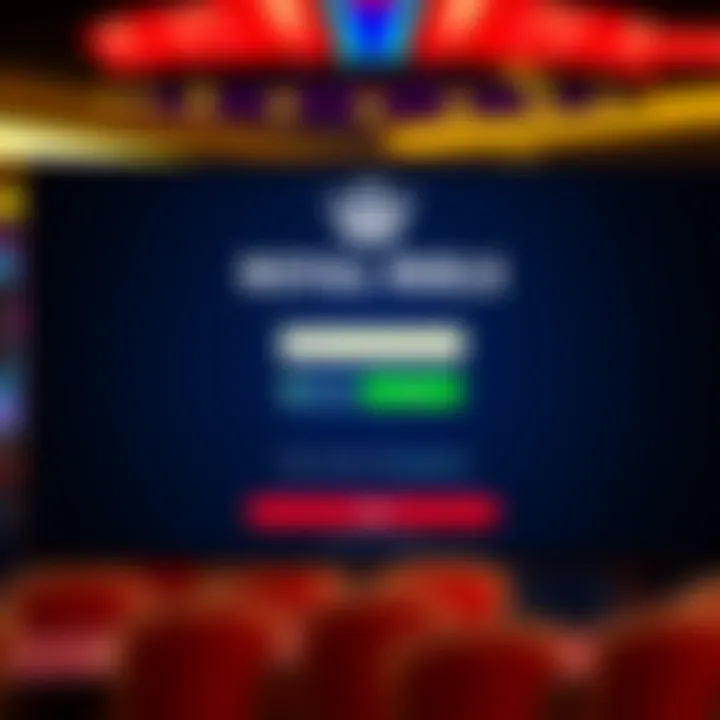 User interface showcasing the Royal Reels pokies login screen with secure authentication elements