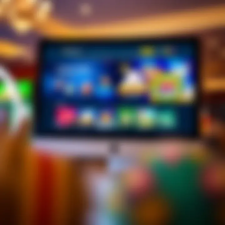 Visual of a computer screen displaying a casino website highlighting various promotional offers available for players