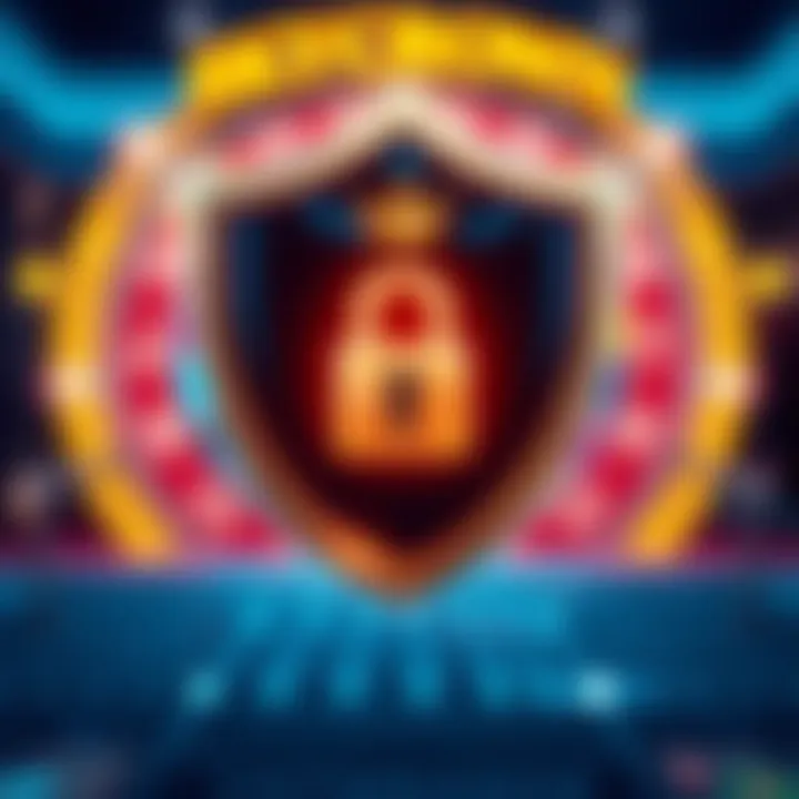 Secure login shield symbolizing protection and account safety on digital platform
