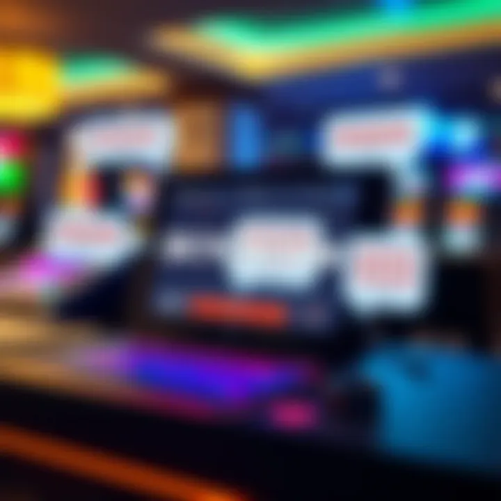 Visual representation of user feedback with speech bubbles and positive ratings surrounding a digital device