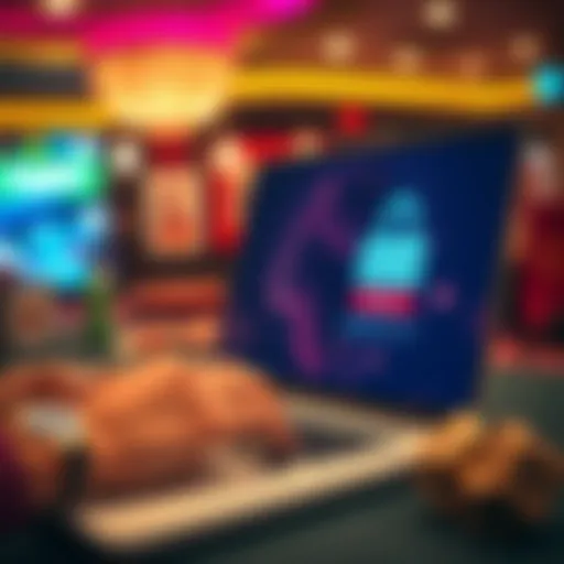 User logging into Thepokies Net Casino on a laptop with secure login interface