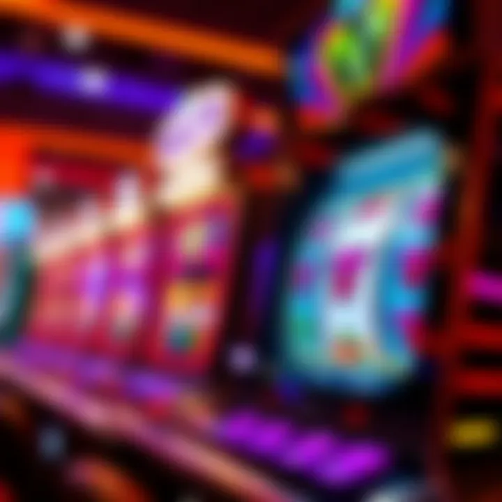 Colorful online pokies game screen showcasing various symbols and a spinning reel