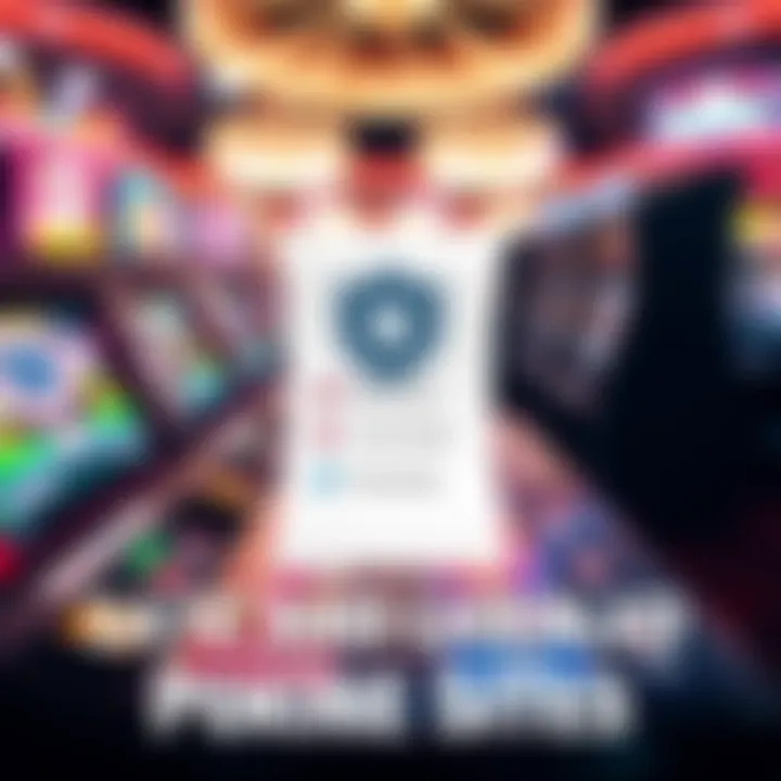 Digital checklist highlighting secure and licensed online pokies platforms with a shield icon