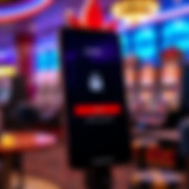 Secure mobile login screen showcasing encryption and security icons for safe casino gaming