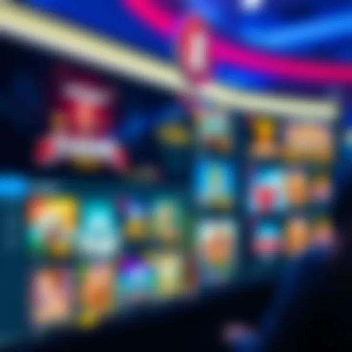 User interface showcasing a diverse selection of casino games with vibrant graphics and intuitive navigation