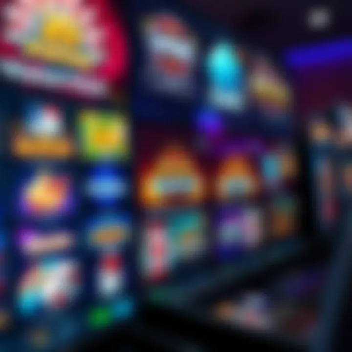 Variety of online pokies games displayed on a digital interface
