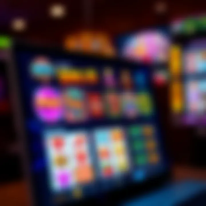 Online slot machine interface displaying various colorful pokies games available on a digital platform