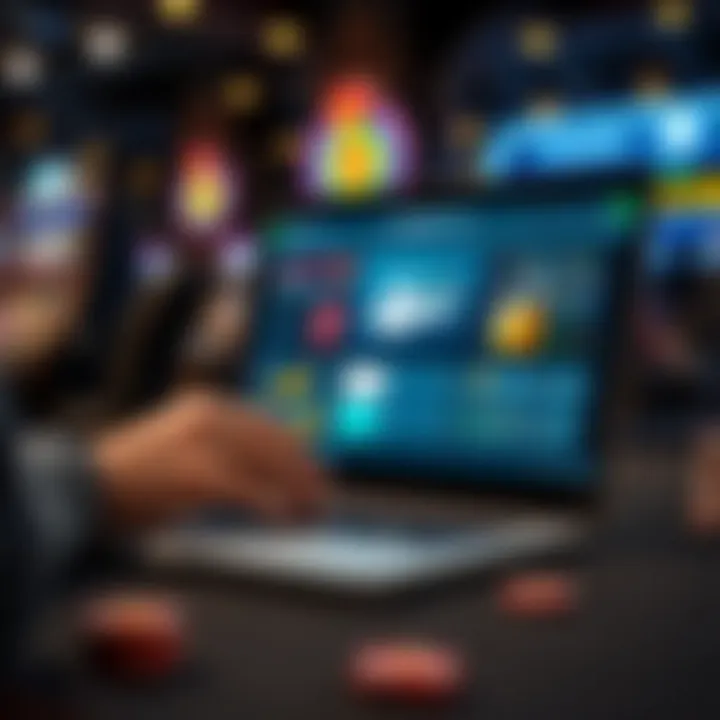 User securely logging into an online pokies platform on a laptop
