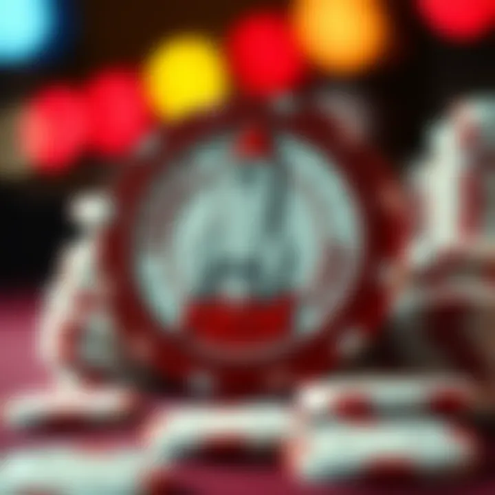 Illustration of casino chips with a rocket symbol representing free chip bonuses at Rocket Casino