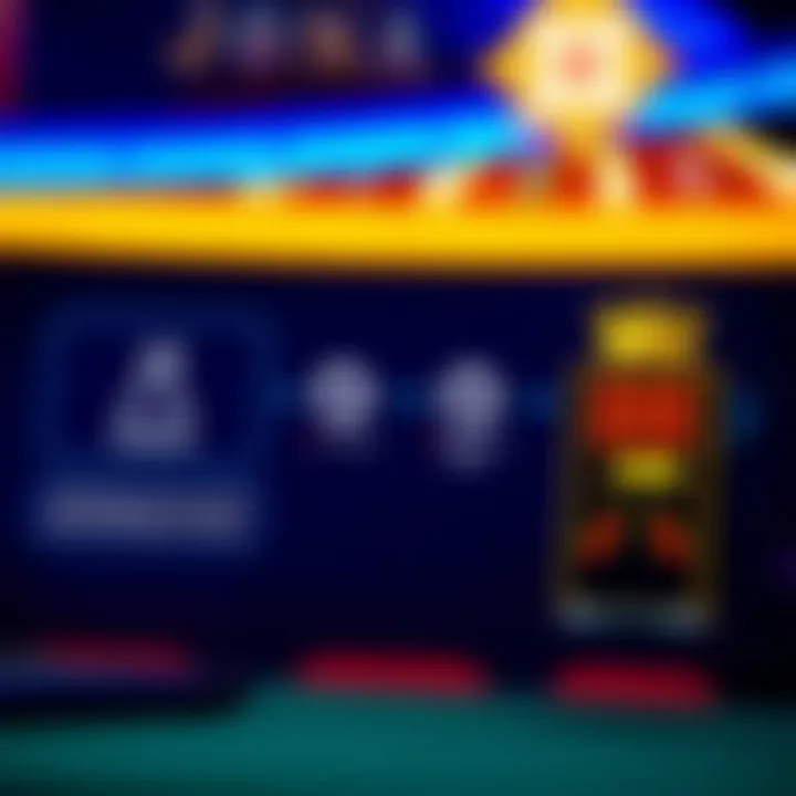 Diagram showing connection between user device and Royal Reels 2 server with troubleshooting icons