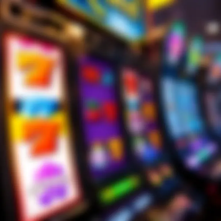 Colorful slot machine reels displaying various symbols and jackpot indicators