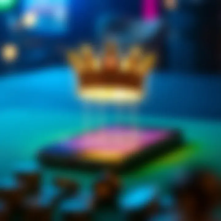 Visual Representation of Skycrown No Deposit Bonus Code Activation Illustration showing a glowing bonus code crystal crown hovering above a mobile device screen