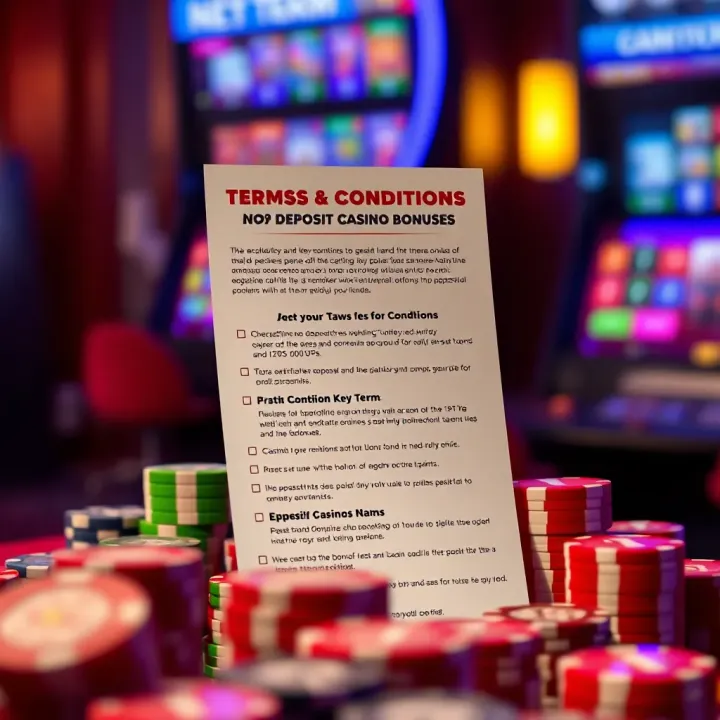 Checklist highlighting key terms and wagering requirements for casino bonus offers