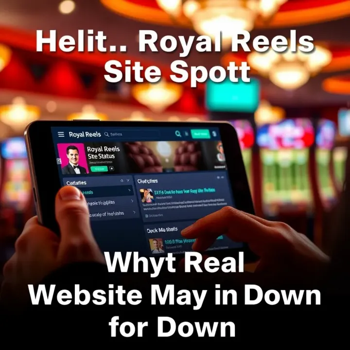 Graphic showing a user checking website status on a device with notifications and updates displayed