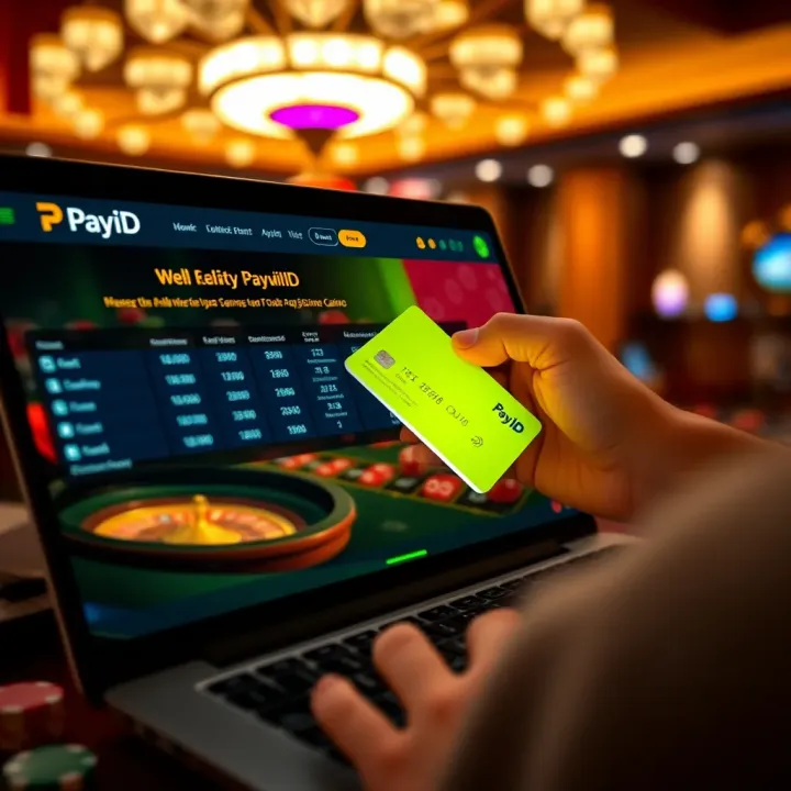 Illustration showing a secure digital transaction with PayID on a casino website