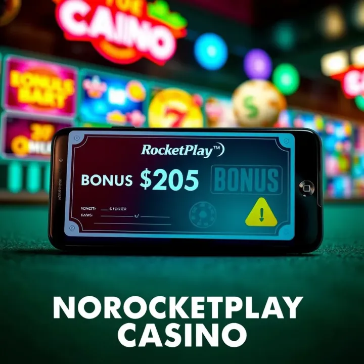 Stylized graphic showing a bonus voucher overlaying a mobile device with casino game icons