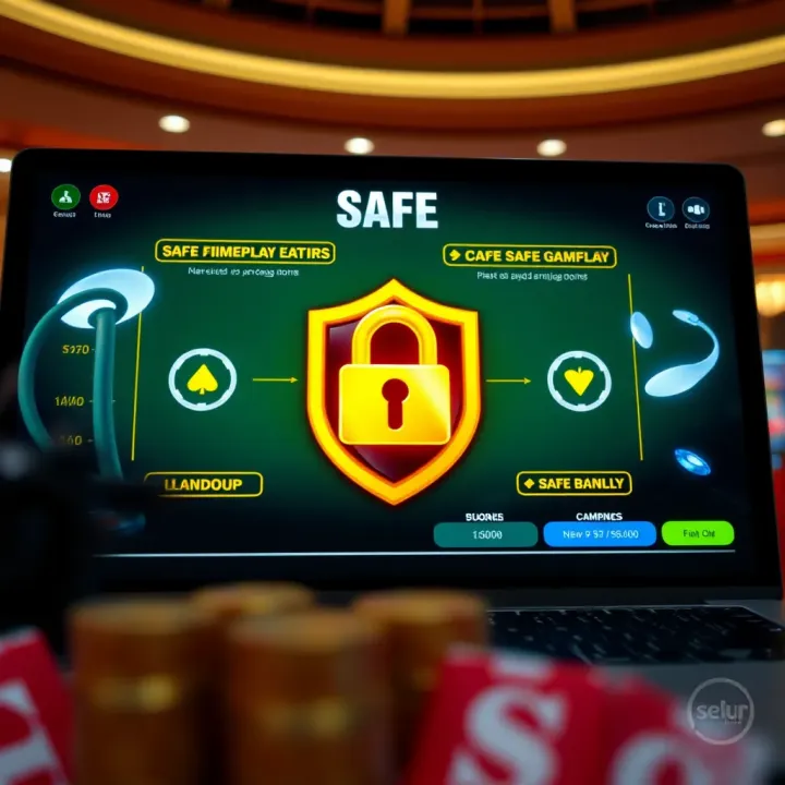 Illustration of a secure online casino platform highlighting safe gameplay features