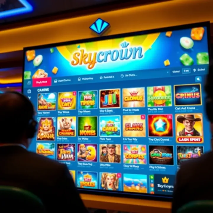 Colorful casino interface displaying various game categories and options for Australian players