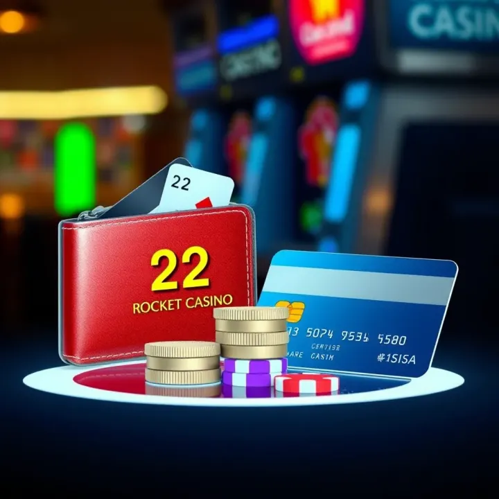Digital wallet and credit card icons symbolizing secure payment methods and transactions for online casino players