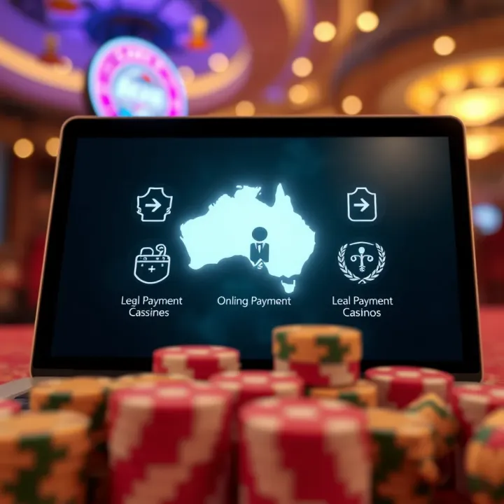 Visual representation of secure online casino payment methods and legal compliance icons