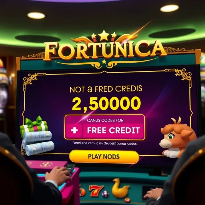 Fortunica casino interface showing bonus code entry section