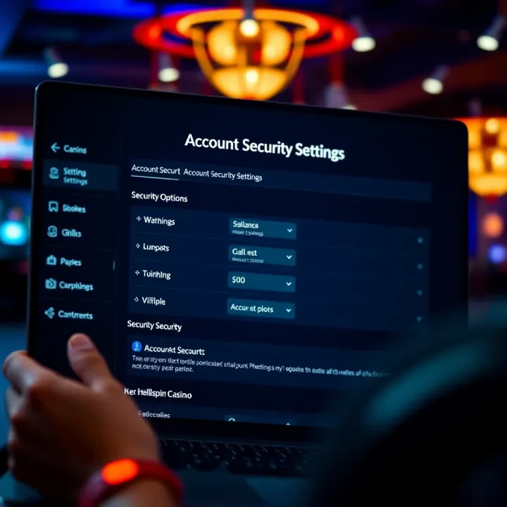 Secure account settings screen on Hellspin Casino platform with security options displayed