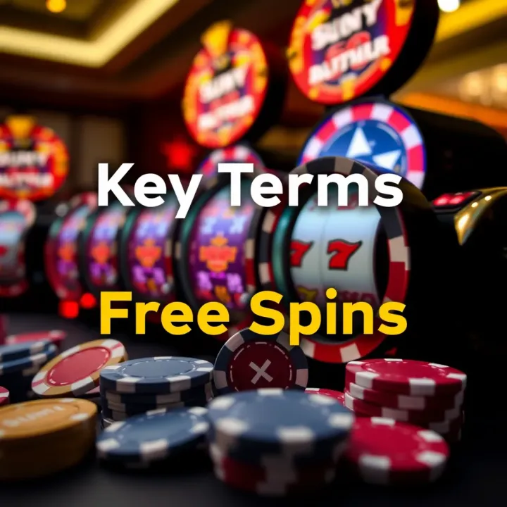 Key Terms and Strategies for Hellspin Free Spins Illustration of casino chips and spinning reels highlighting key terms and strategies