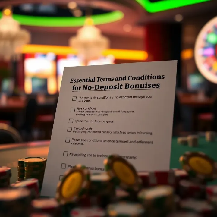 Checklist highlighting key terms and conditions for using no deposit bonus codes safely