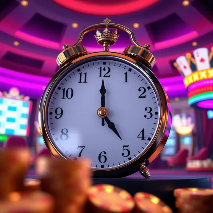 Clock symbolizing withdrawal timing on an online casino platform