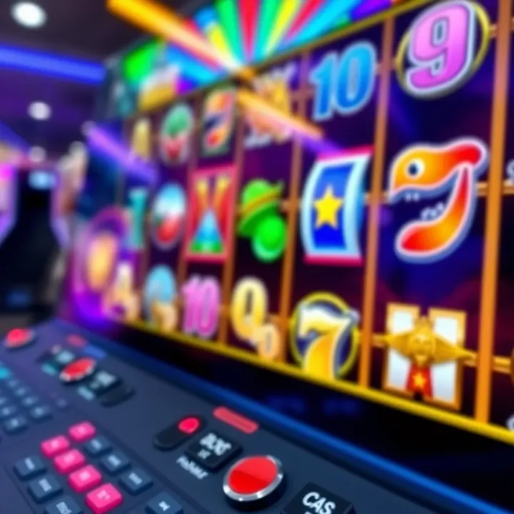 Colorful online slot game interface showing reels and various symbols on a digital screen