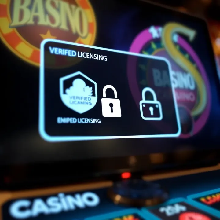 Secure online casino interface showing verified licensing badge and encrypted connection symbol