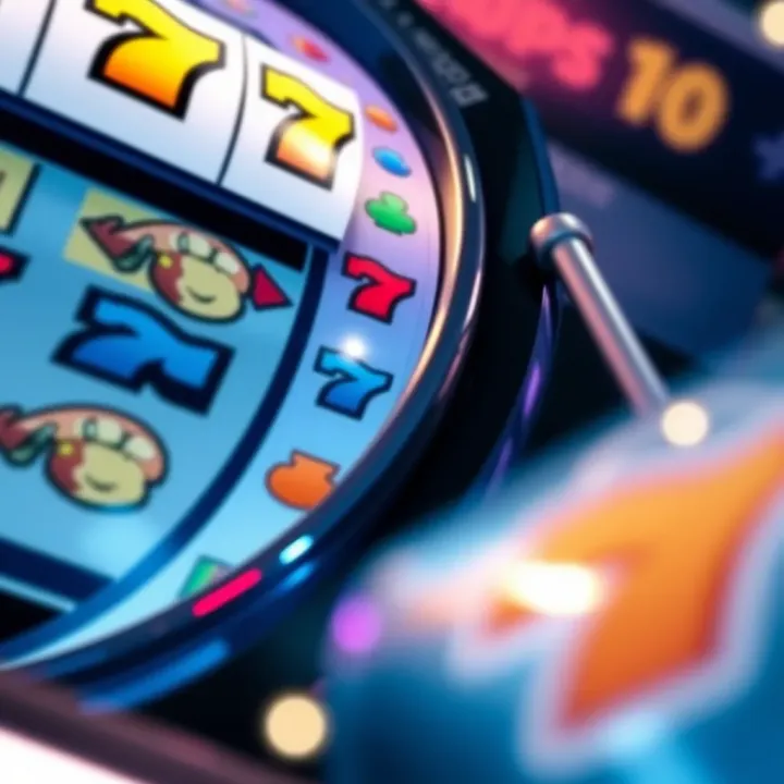 Close-up view of a spinning pokie machine reel with colorful symbols