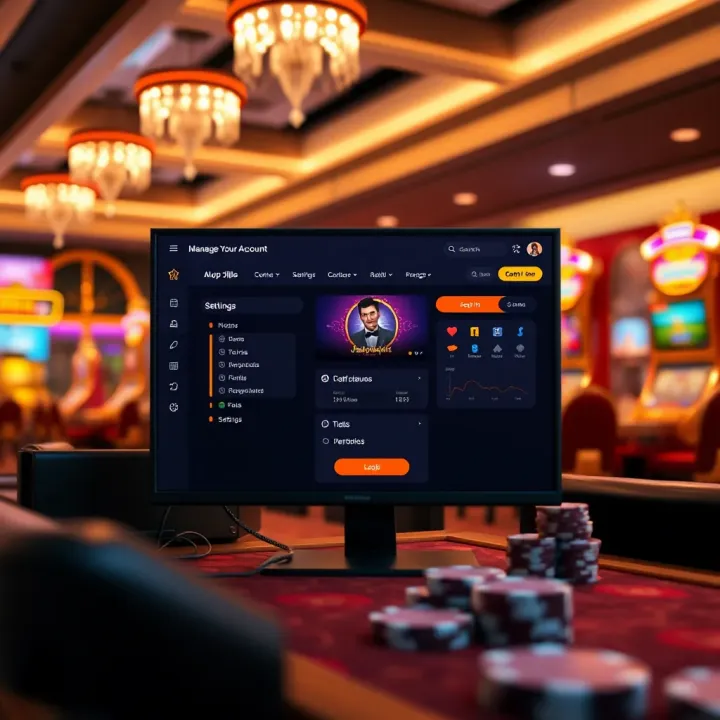 User profile settings dashboard on Jackpot Jill