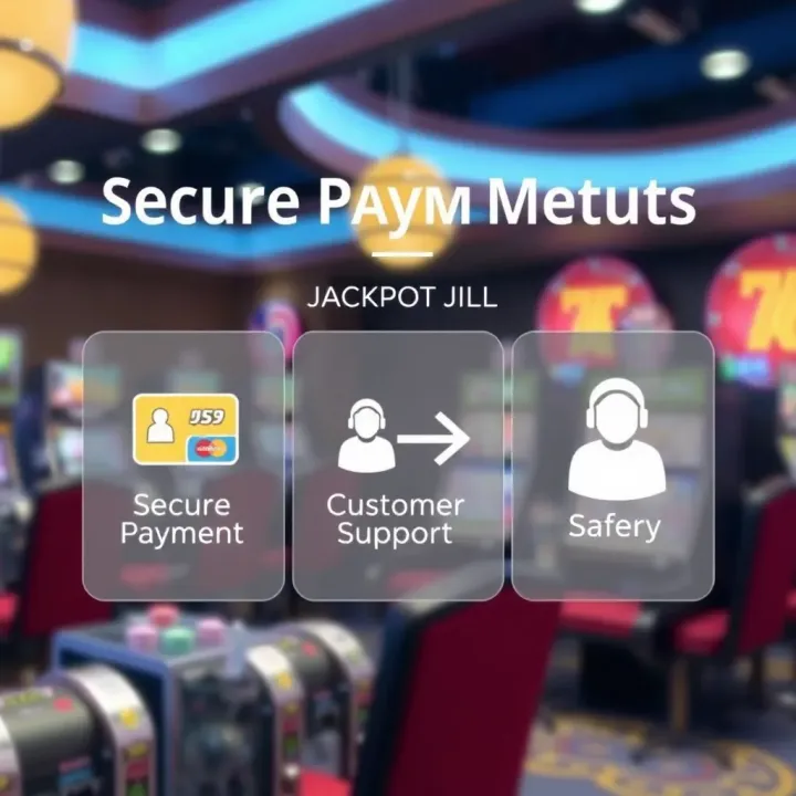 Graphic depicting secure payment methods and user support icons, symbolizing safety and assistance