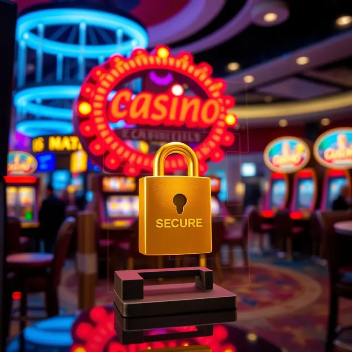 National Casino Security Measures Secure digital lock symbolizing online casino safety and encryption