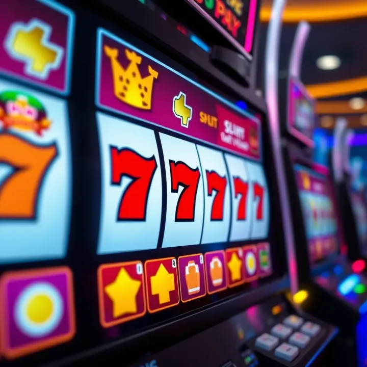 Illustration of winning symbols on a digital slot machine representing real money pokies with PayID