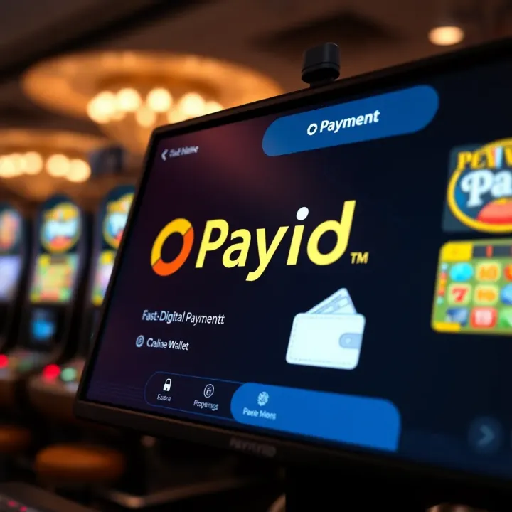 Illustration showing a secure online transaction interface with PayID logo and digital wallet