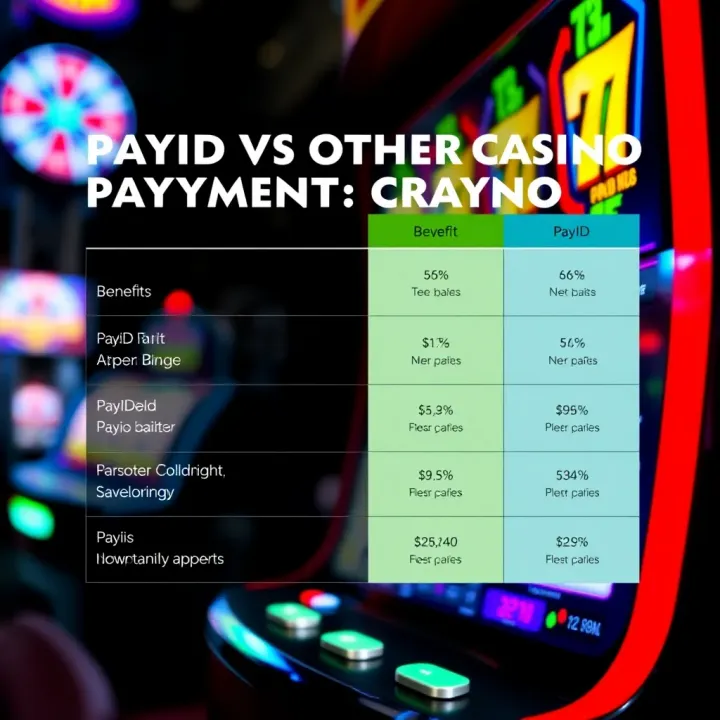 Comparison chart illustrating benefits and drawbacks of PayID versus other casino payment methods