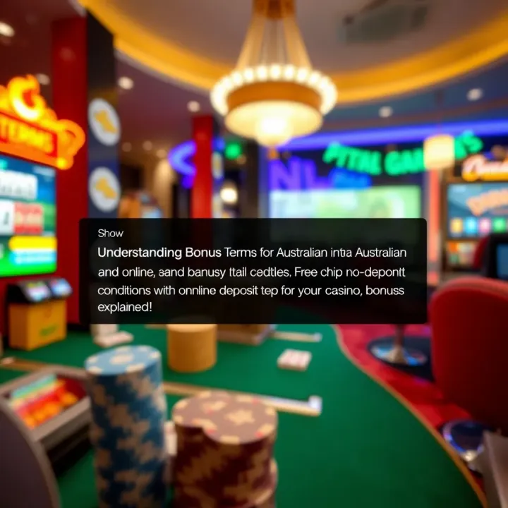 Graphic showing the interaction of terms and conditions with online casino bonuses for Australian players