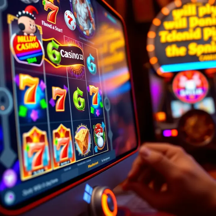 Colorful online casino game interface showcasing reels and bonus features