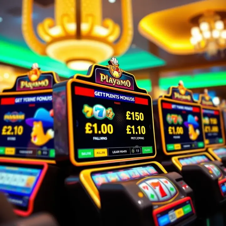 Display of bonus rewards and free spins offers available on Playamo pokies platform