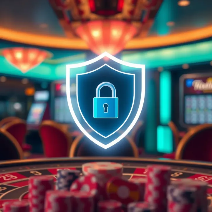 Secure shield icon representing protection of online casino account information