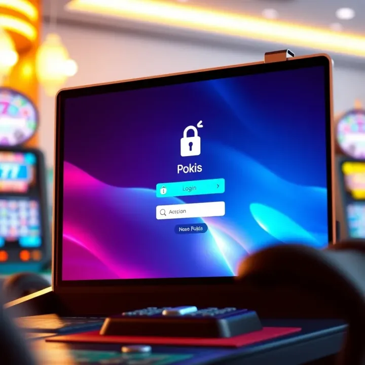 User interface showing a login screen with secure access for an online gaming platform