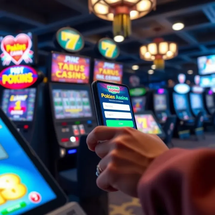 Secure login interface of Pokies Net Australia showing a user entering credentials on a digital device