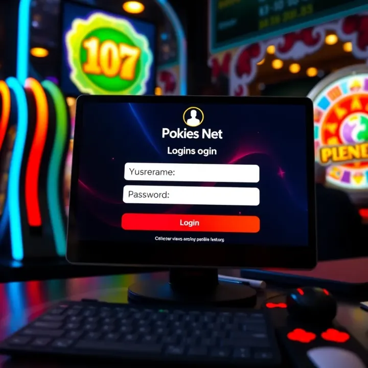 Secure login screen displaying username and password fields for online pokies platform