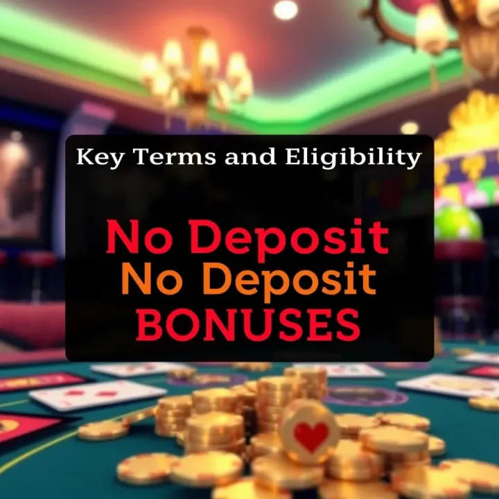 Graphic showing key terms and eligibility criteria for no deposit bonuses