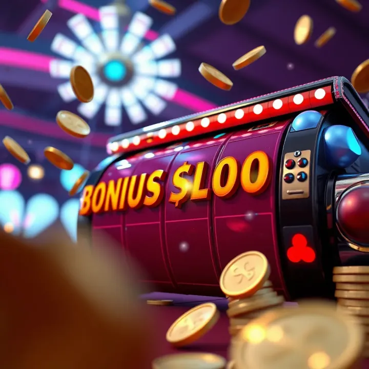 Bonus round feature with sparkling coins and winning symbols
